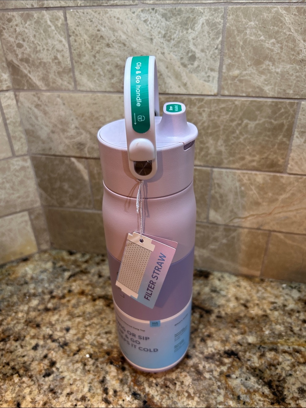 LARQ Bottle Swig Top in Luberon Lavender with a clip-and-go handle/filter New - Picture 2 of 7